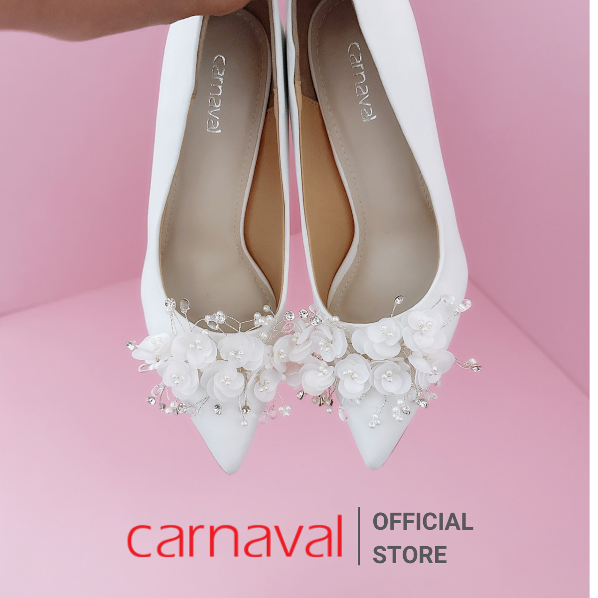 Mô tả Giày Cao Gót Cưới Carnaval Đính Hoa Thủ Công - Nét Thanh Lịch và Sang Trọng Dành Cho Cô Dâu - VS46 - 2