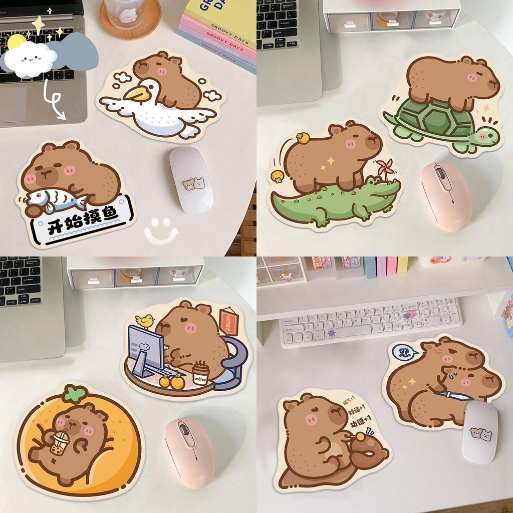 [TẶNG BỌ MINI]Lót chuột Capybara dễ thương,Lót chuột hoạt hình silicon ...