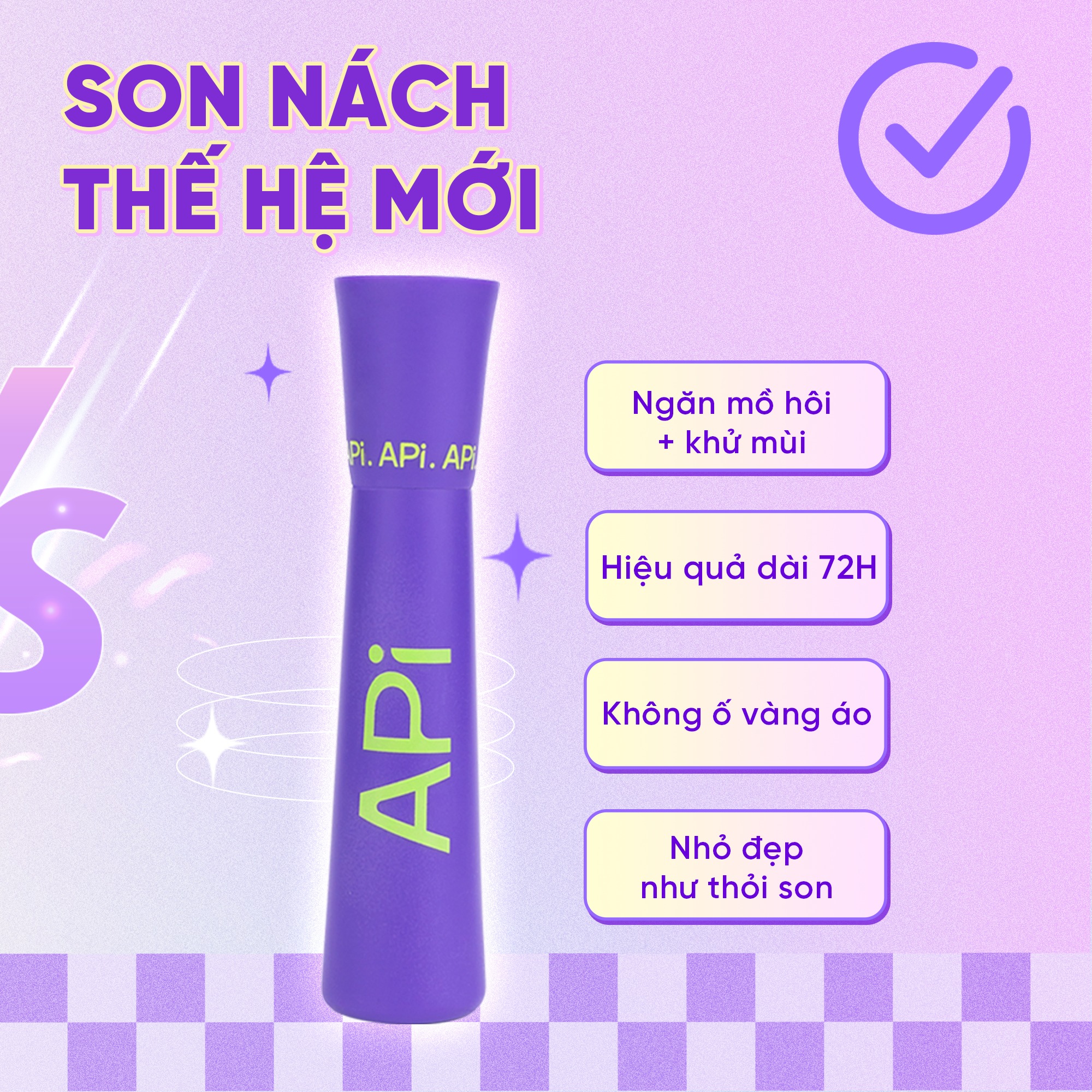 Mô tả Lăn khử mùi, Lăn nách API khử mùi hôi nách, Son nách API dưỡng trắng, giảm thâm ngăn tiết mồ hôi API BODY ODOR - 3