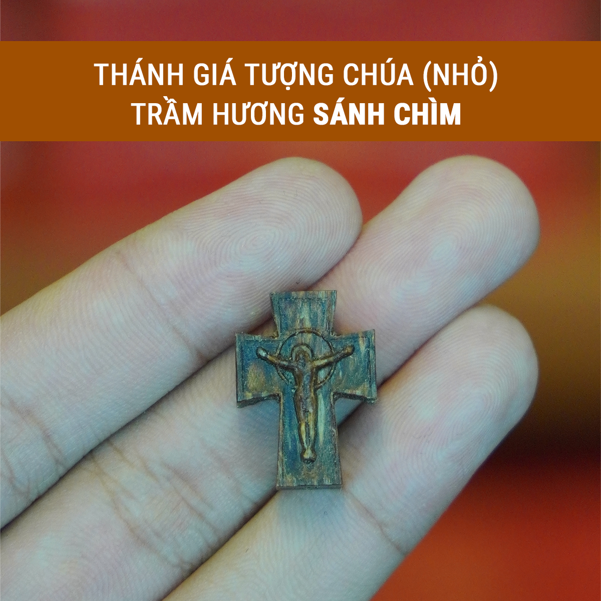 Mô tả Mặt thánh giá trầm hương đeo tay, đeo cổ cho người Công Giáo - Xưởng Mộc Việt - 2