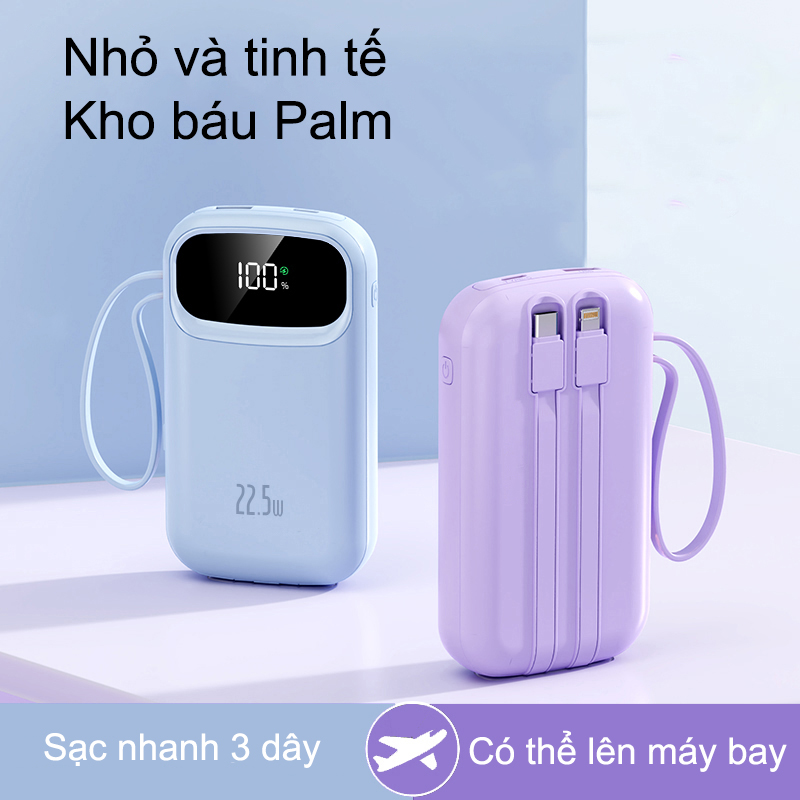 dosen sạc dự phòng pd22.5w 10000mah 25000mah tự mang theo dây đôi pin dự phòng màn hình led tích hợp tích hợp – ảnh mô tả chi tiết 9