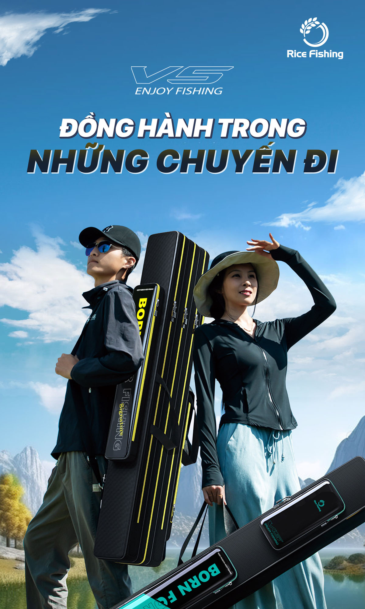 Túi Đựng Cần Câu Tay RICE FISHING chống thấm nước Siêu Bền 2 3 ngăn TC ...