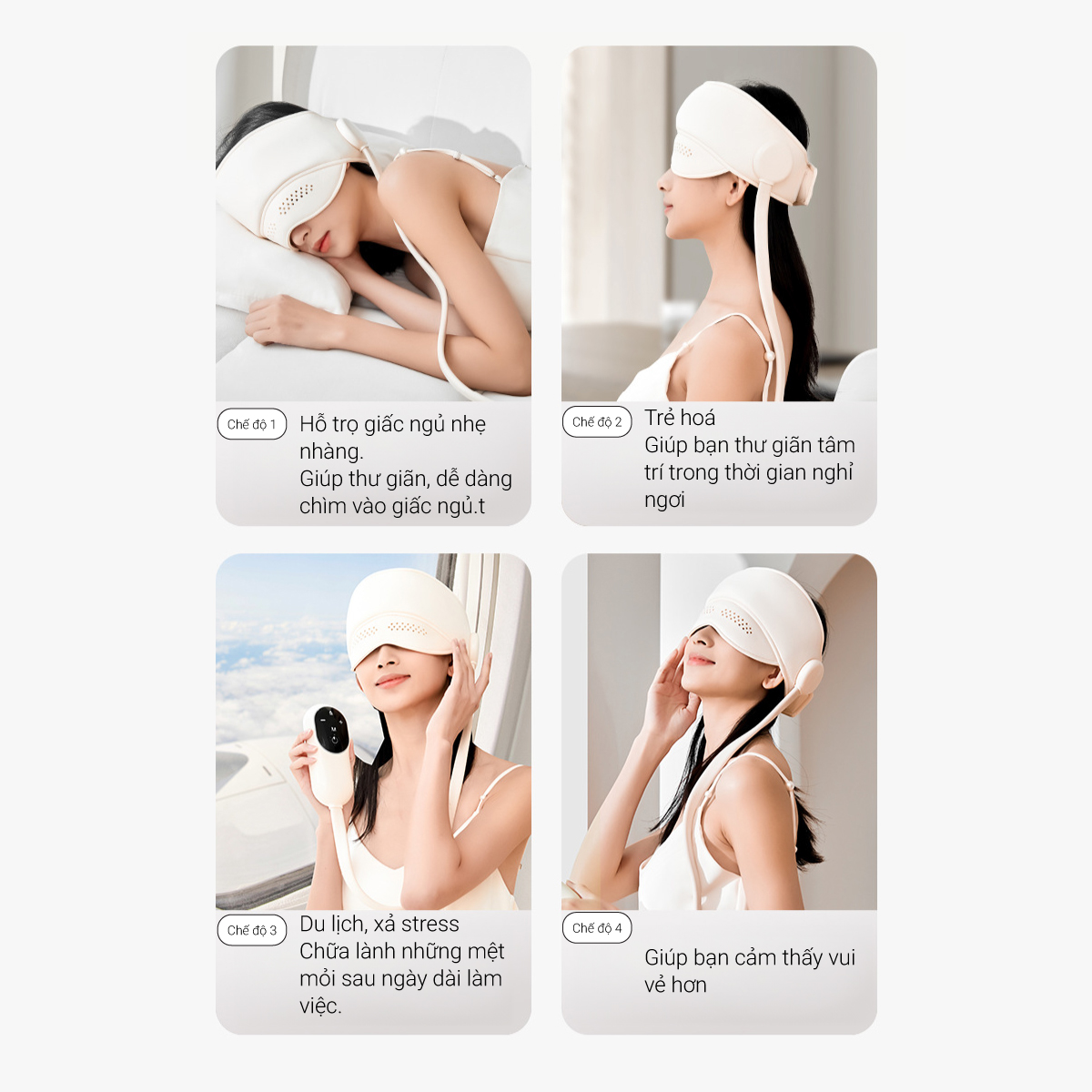 Mô tả Máy massage đầu tích hợp massage mắt Lescolton mát xa đầu, mát xa mắt giúp thư giãn , giảm đau mỏi, ngủ ngon giấc hơn - 2