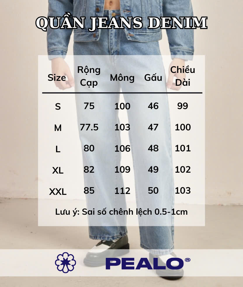 Mô tả Quần Jeans PEALO form Straight Fit chất liệu cao cấp - 1