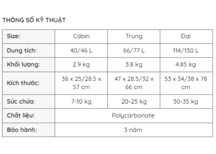 Mô tả Vali kéo Niar EXP REC SAMSONITE - MỸ - 1