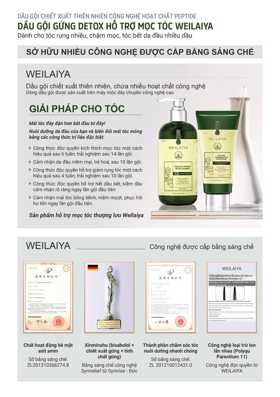 Mô tả Bộ Gội Xả Gừng Xanh Detox Hỗ Trợ Mọc Tóc & Ngăn Lão Hóa Da Đầu (Gội 420ml; Xả 200ml) - 3