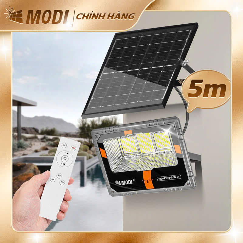 Mô tả Đèn Pha Led Năng Lượng Mặt Trời Modi Solar Vỏ Nhôm Đúc Nâng Cấp Độ Sáng - 4
