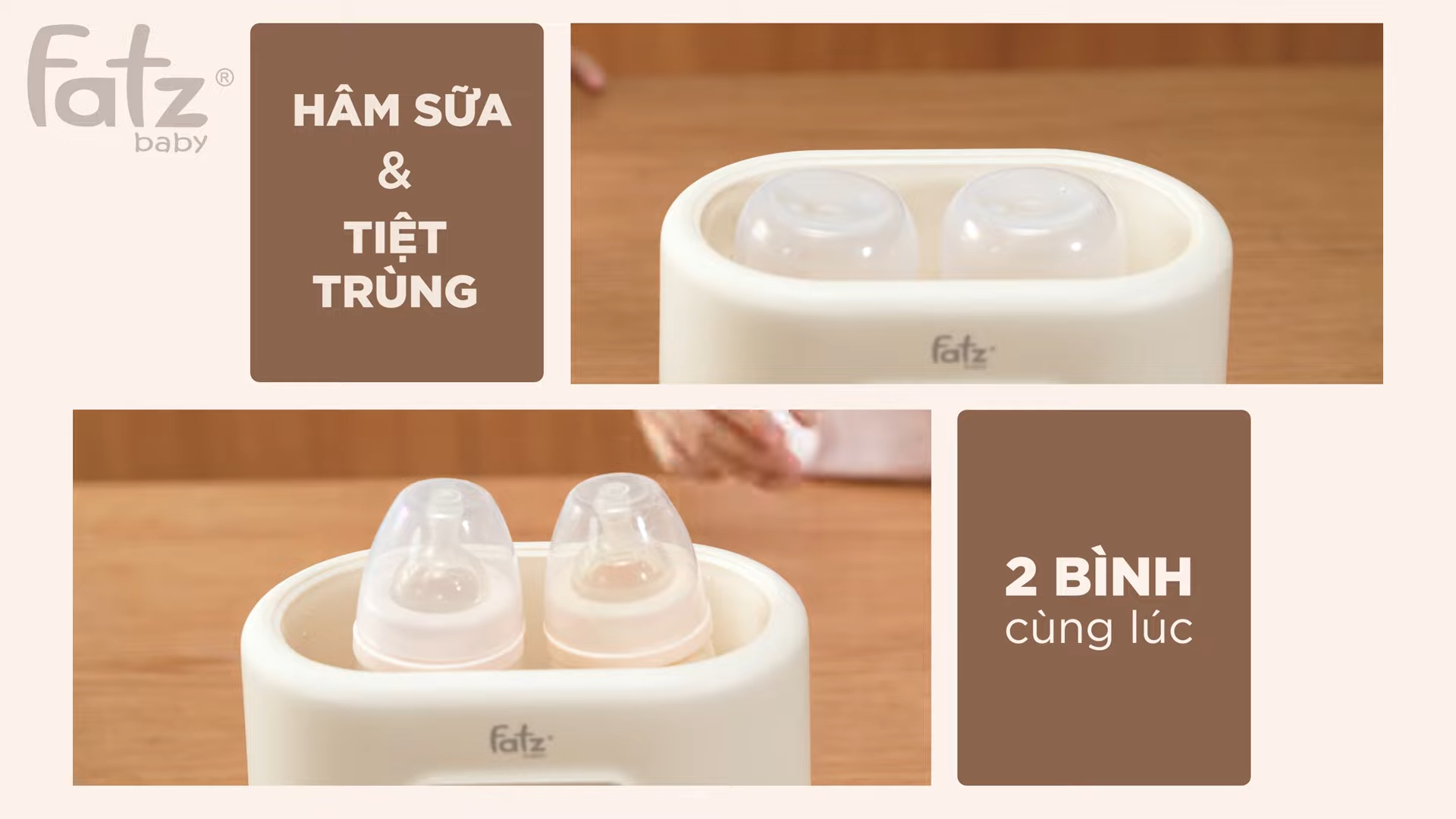 Mô tả Máy hâm sữa và tiệt trùng điện tử 2 bình Duo 10 FATZBABY FB3211BK - 6