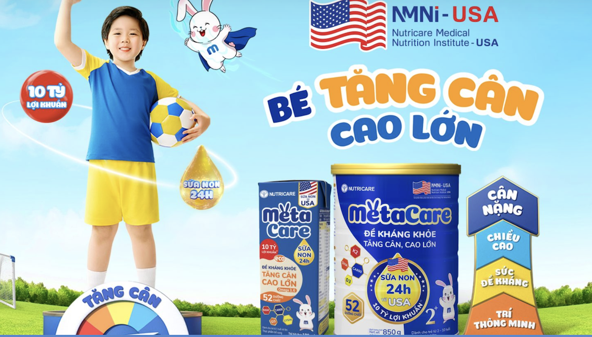 Mô tả Thùng sữa nước pha sẵn Nutricare Metacare ECO (180ml x 48 hộp) - 1