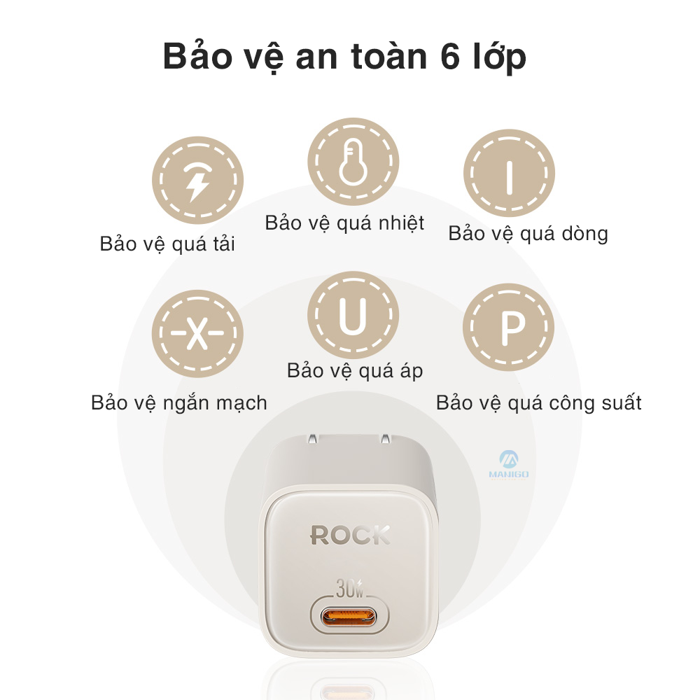 Mô tả Bộ củ cáp sạc nhanh typeC ROCK Ice²Cube sạc nhanh 30W Hàng chính hãng Rockspace BH 12 tháng - 4
