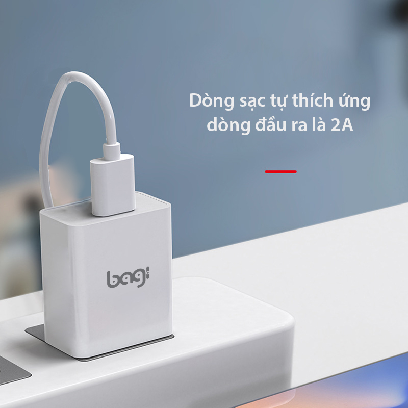 Mô tả Củ Sạc Nhanh 2A Tiêu Chuẩn Châu ÂU 5V-2A Bagi CE-M52/5V-2A - 1