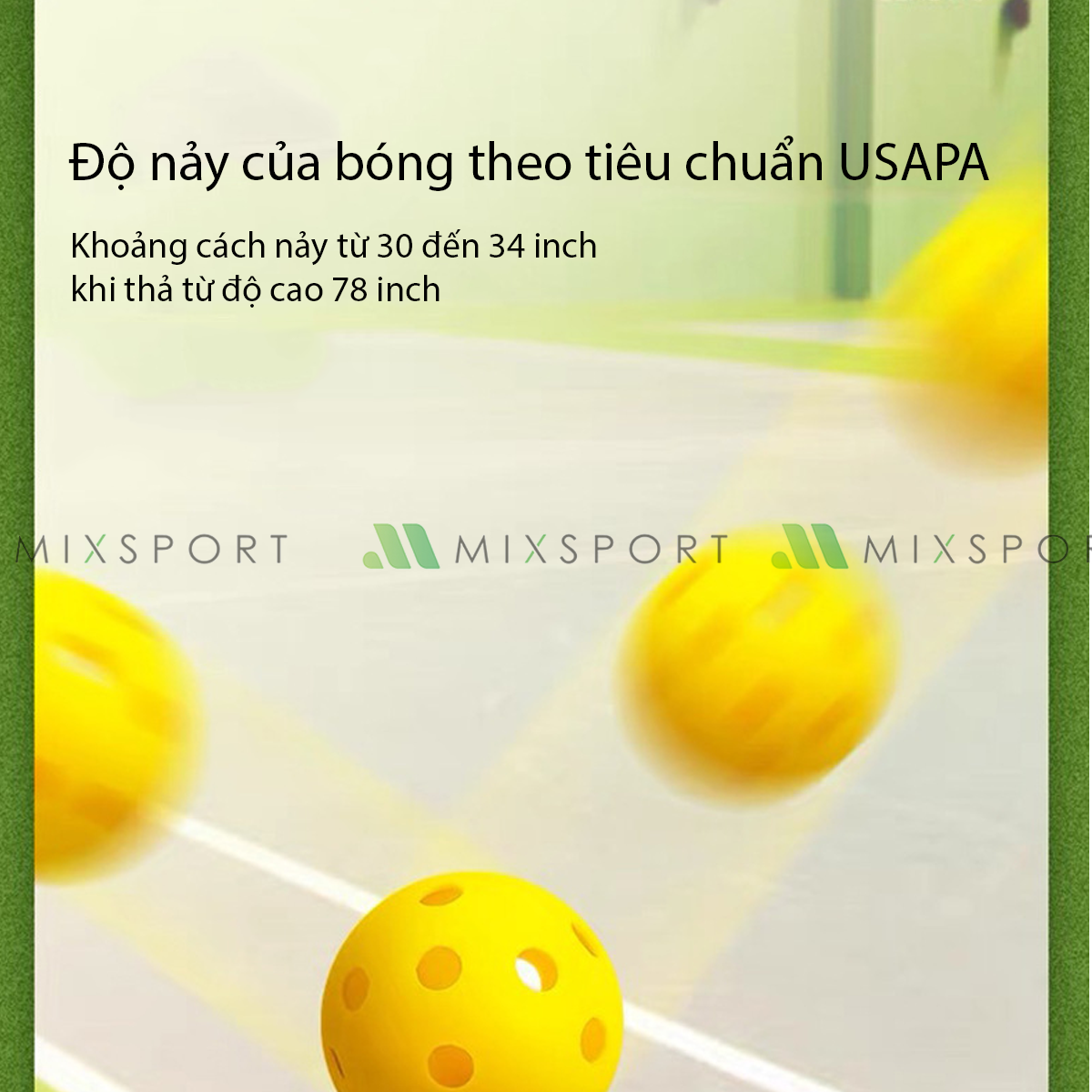 Mô tả Bóng Pickleball Mixsport Set 6 Quả Đường Kính 74mm Dùng Để Tập Luyện Và Thi Đấu Trong Nhà Ngoài Trời - 5