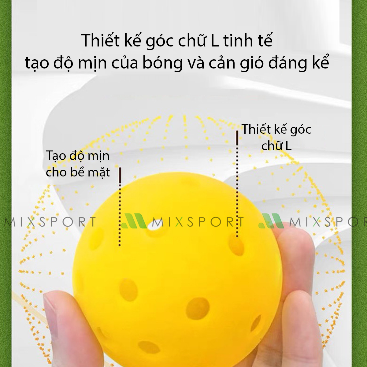Mô tả Bóng Pickleball Mixsport Set 6 Quả Đường Kính 74mm Dùng Để Tập Luyện Và Thi Đấu Trong Nhà Ngoài Trời - 7