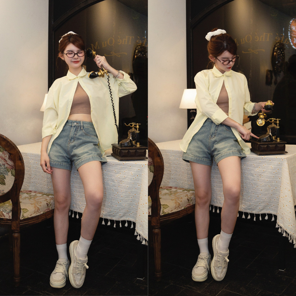 Mô tả Quần short jean nữ lưng cao TiQi Jeans S1-287 - 2
