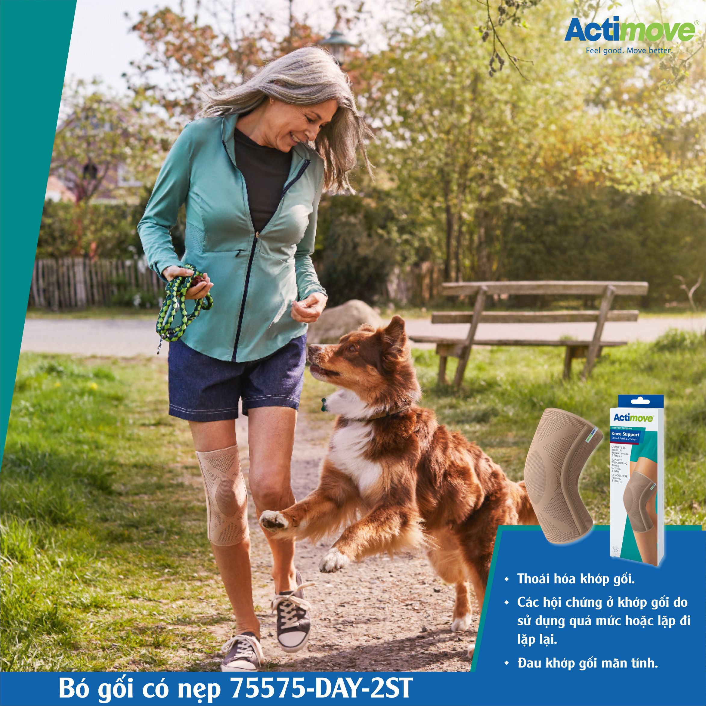Mô tả Bó Gối Dạng Ống Có Nẹp Đàn Hồi Actimove, Màu Da [75575-DAY-2ST]. Nhập Khẩu Châu Âu (1 Cái) - 1