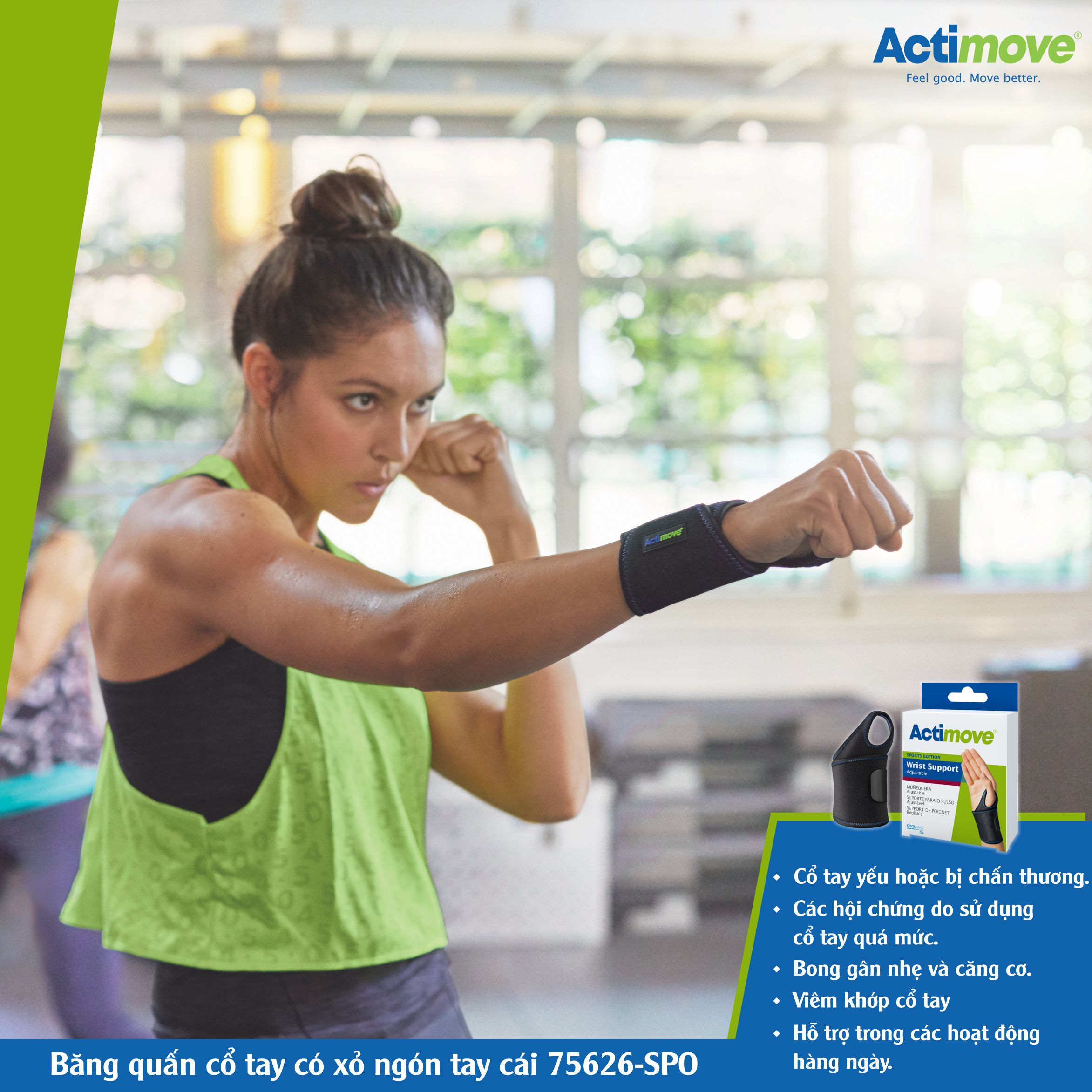 Mô tả Băng Quấn Cổ Tay Có Xỏ Ngón Tay Cái 75626-SPO, Màu Đen [Actimove] - Nhập Khẩu Chính Hãng Châu Âu (1 Cái) - 1