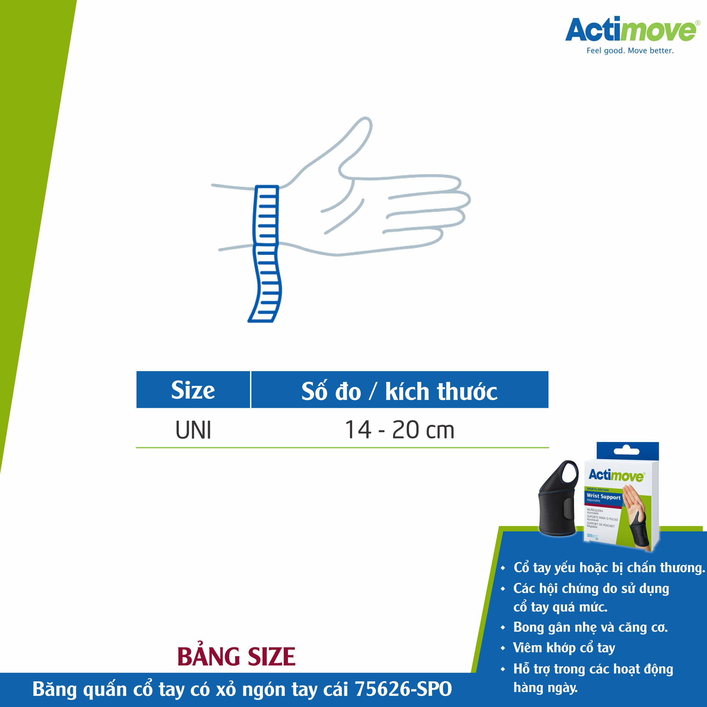 Mô tả Băng Quấn Cổ Tay Có Xỏ Ngón Tay Cái 75626-SPO, Màu Đen [Actimove] - Nhập Khẩu Chính Hãng Châu Âu (1 Cái) - 3