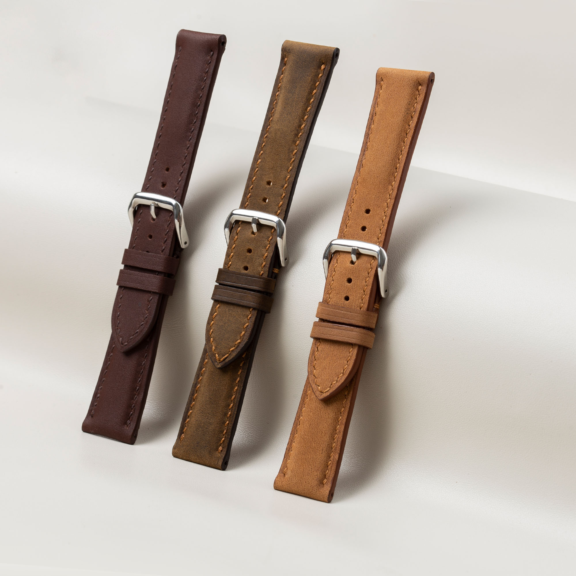 Mô tả Dây đồng hồ nam da sáp ngựa điên- khâu tay thủ công D111 size 18mm, 20mm, 22mm, 24mm-Bụi Leather - 2