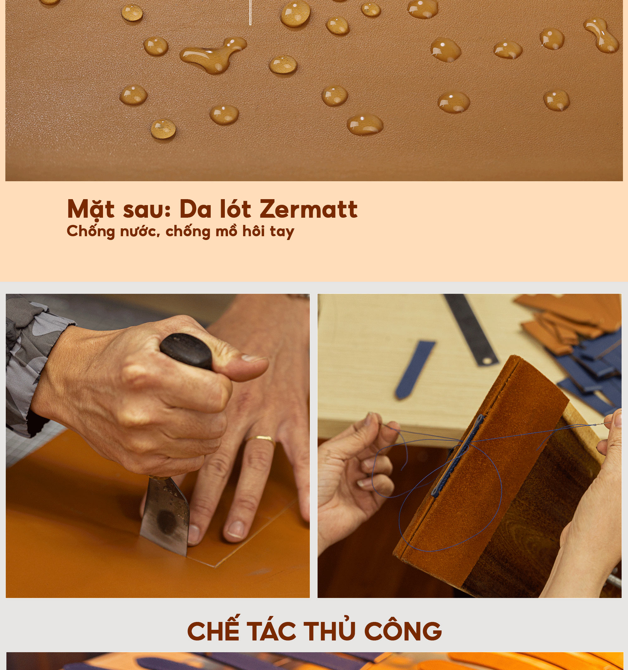 Mô tả Dây đồng hồ nam da sáp ngựa điên- khâu tay thủ công D111 size 18mm, 20mm, 22mm, 24mm-Bụi Leather - 5