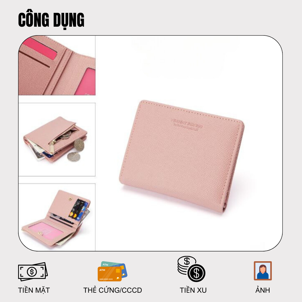 Nhiều màu sắc Ví Nữ Ngắn Mini PERFECT FOR YOU PFY56