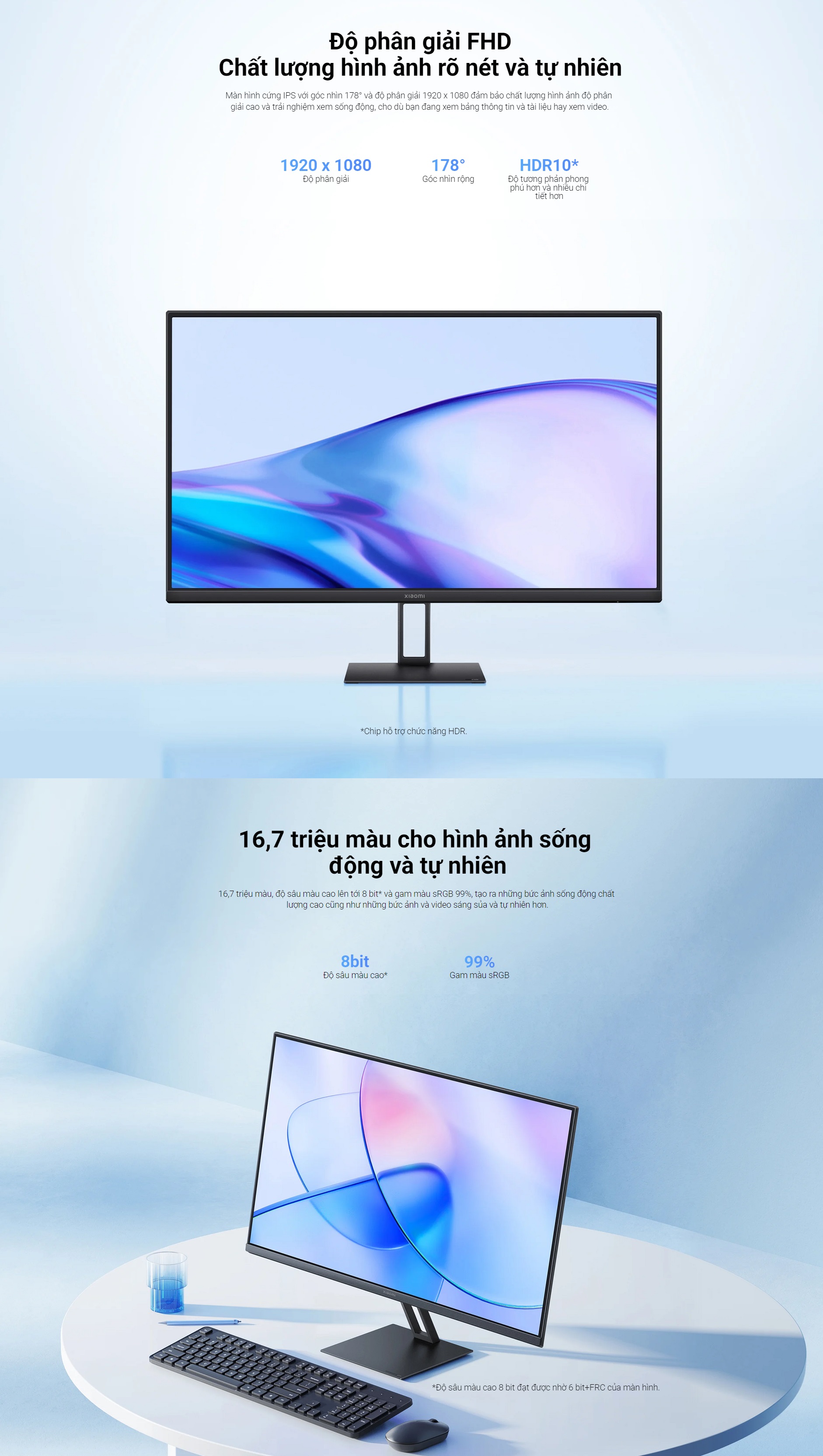 Mô tả Màn Hình Máy Tính Xiaomi Monitor A27i / 27 inch / FullHD / Tần Số Quét 100 Hz / Thời Gian Phản Hồi 6ms  – BH 12 Tháng - 2