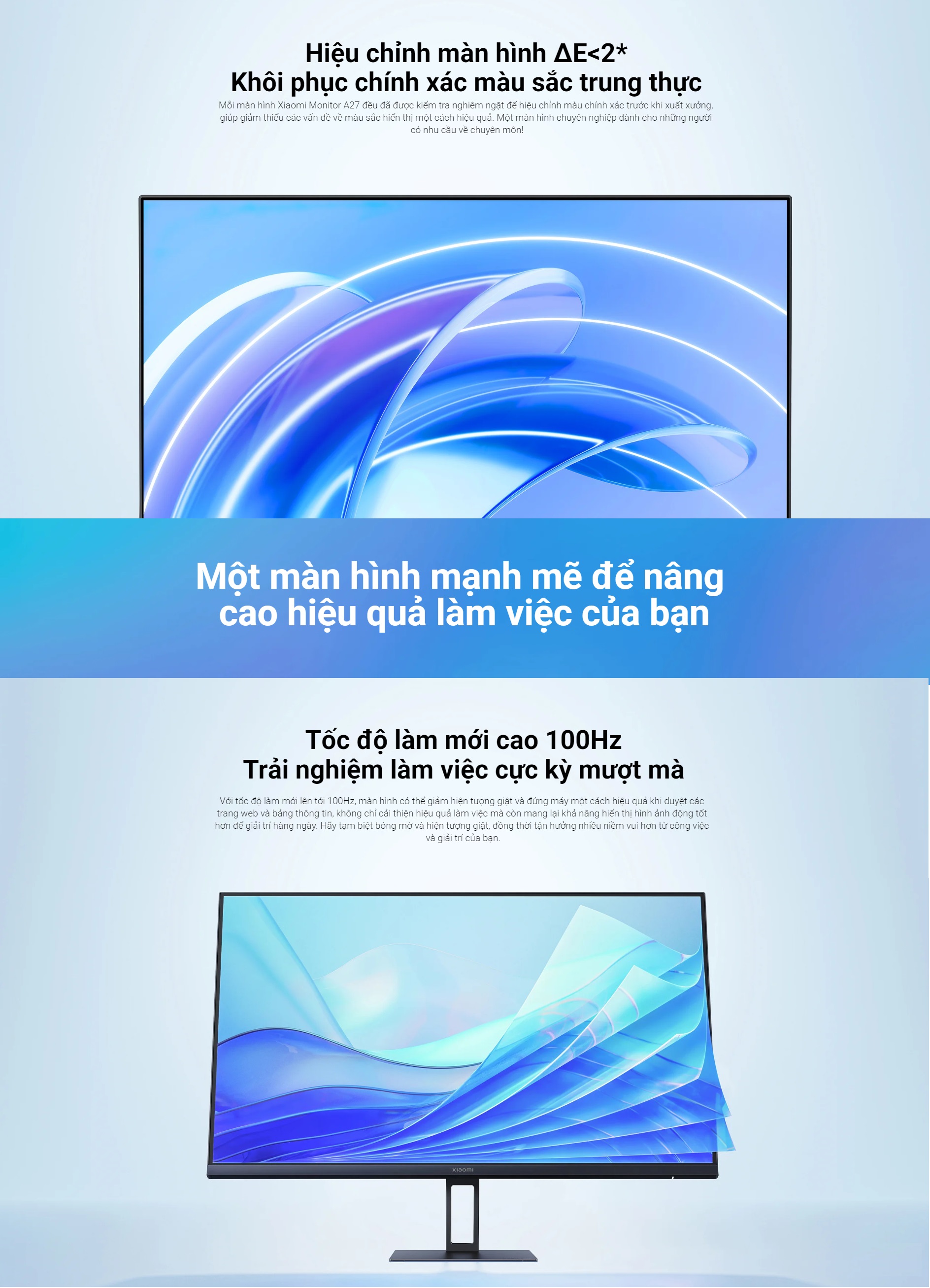 Mô tả Màn Hình Máy Tính Xiaomi Monitor A27i / 27 inch / FullHD / Tần Số Quét 100 Hz / Thời Gian Phản Hồi 6ms  – BH 12 Tháng - 3