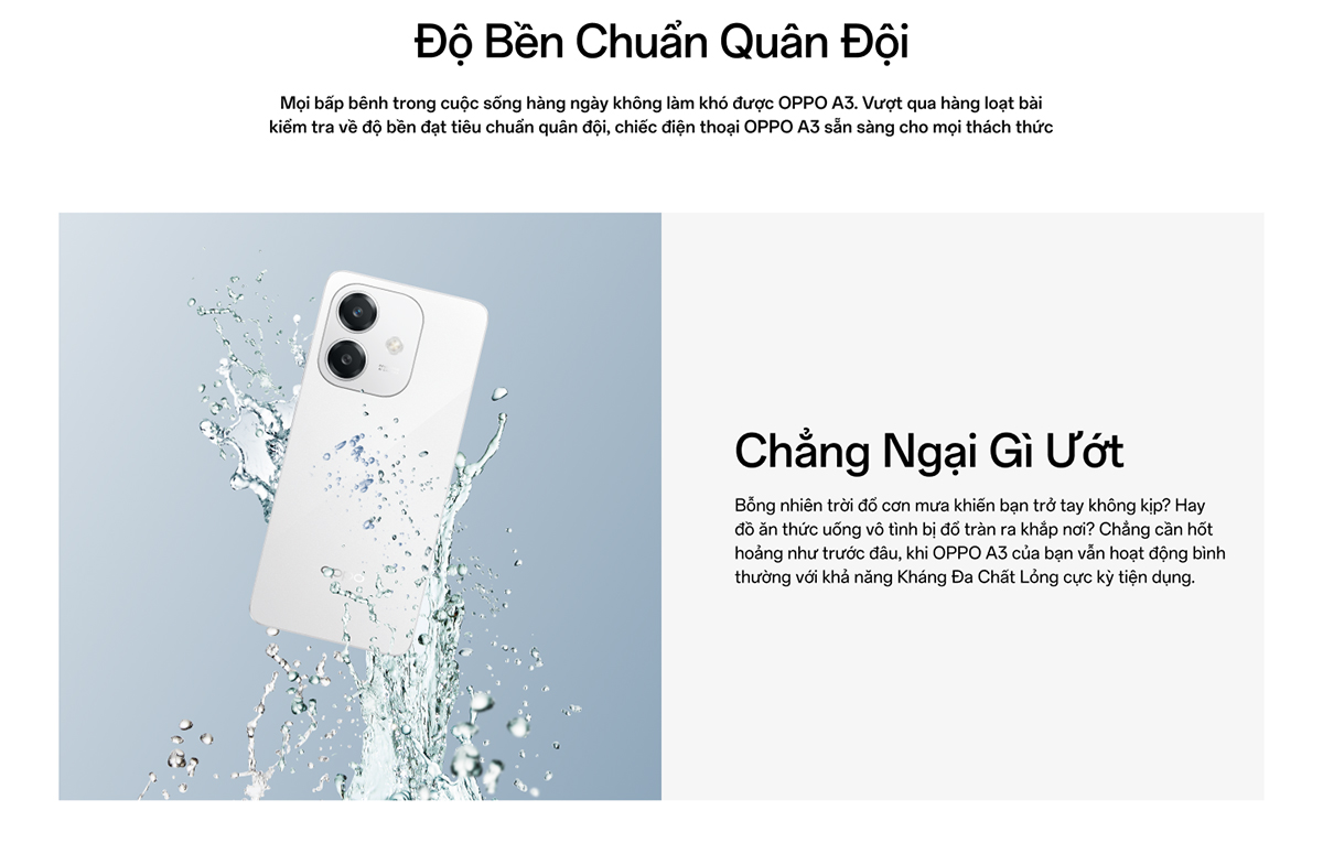 Mô tả Điện Thoại OPPO A3 (8GB/256GB) | Siêu bền | SUPERVOOC | Kháng nước và bụi  - Hàng chính hãng - 5