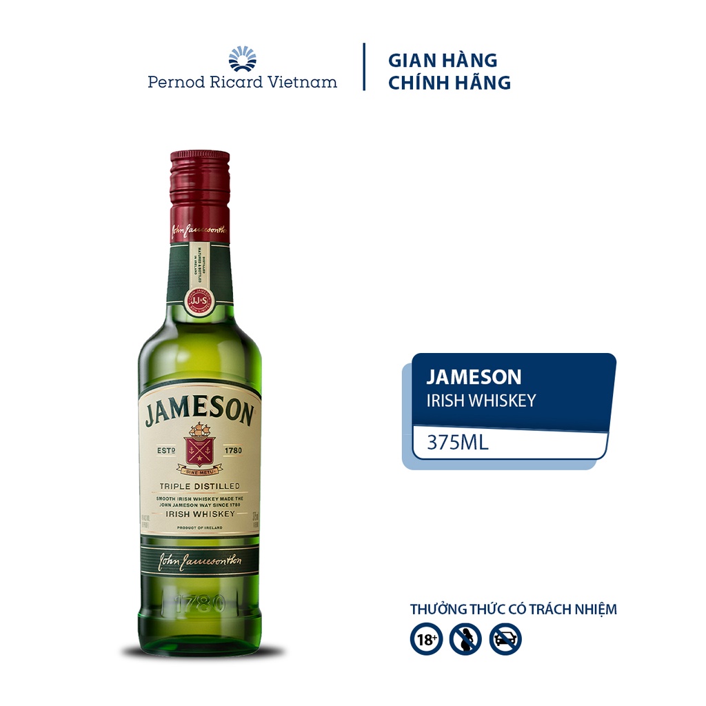 Mô tả Rượu Whiskey Jameson lrish Nồng Độ Alc 40%  375ml  Không Kèm Hộp - 1