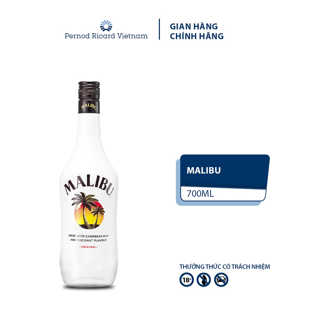 Mô tả Rượu Mùi Malibu Nồng Độ Alc 21% 700ml Không Kèm Hộp - 1