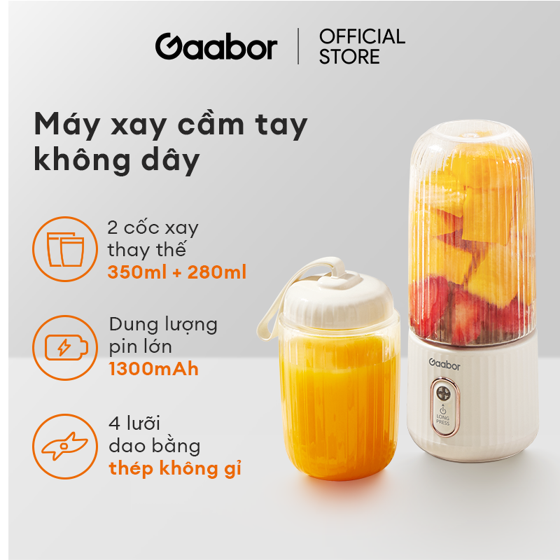 Cốc xay sinh tố cầm tay Gaabor FP03T-WH01A