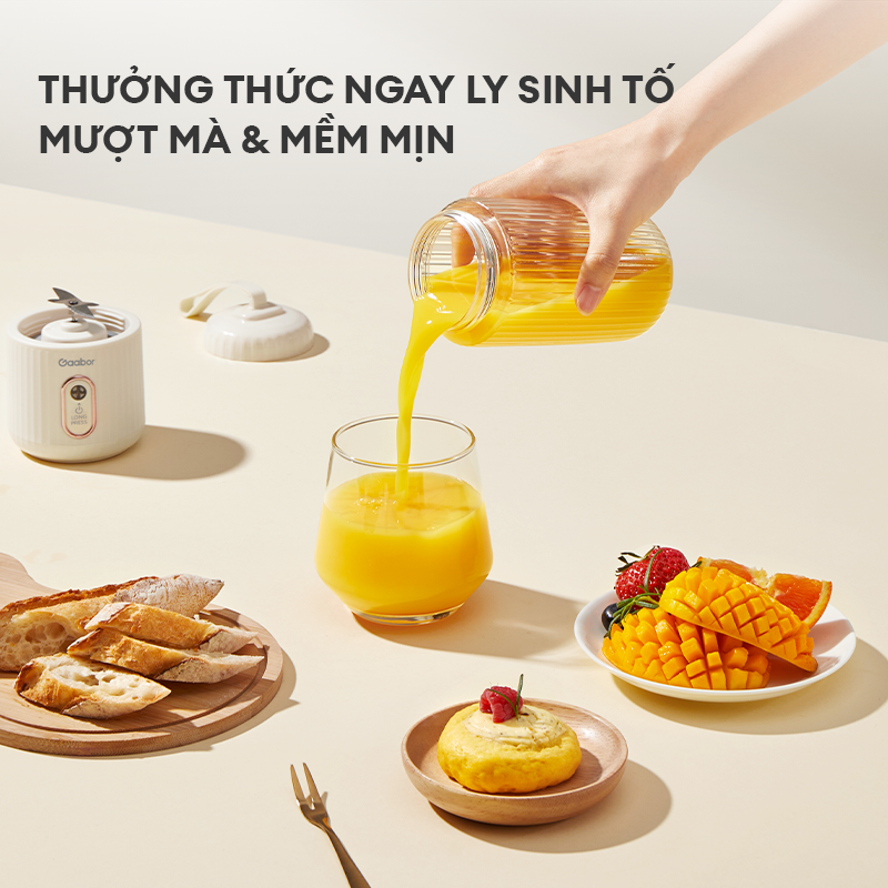 Cốc xay sinh tố Gaabor FP03T-WH01A sạc tiện lợi