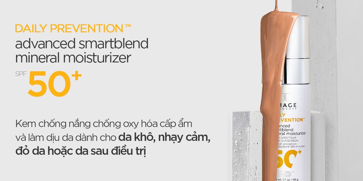 Mô tả Kem chống nắng cho da treatment IMAGE Skincare DAILY PREVENTION Advanced Smartblend Mineral Moisturizer SPF50 (7g) - 1