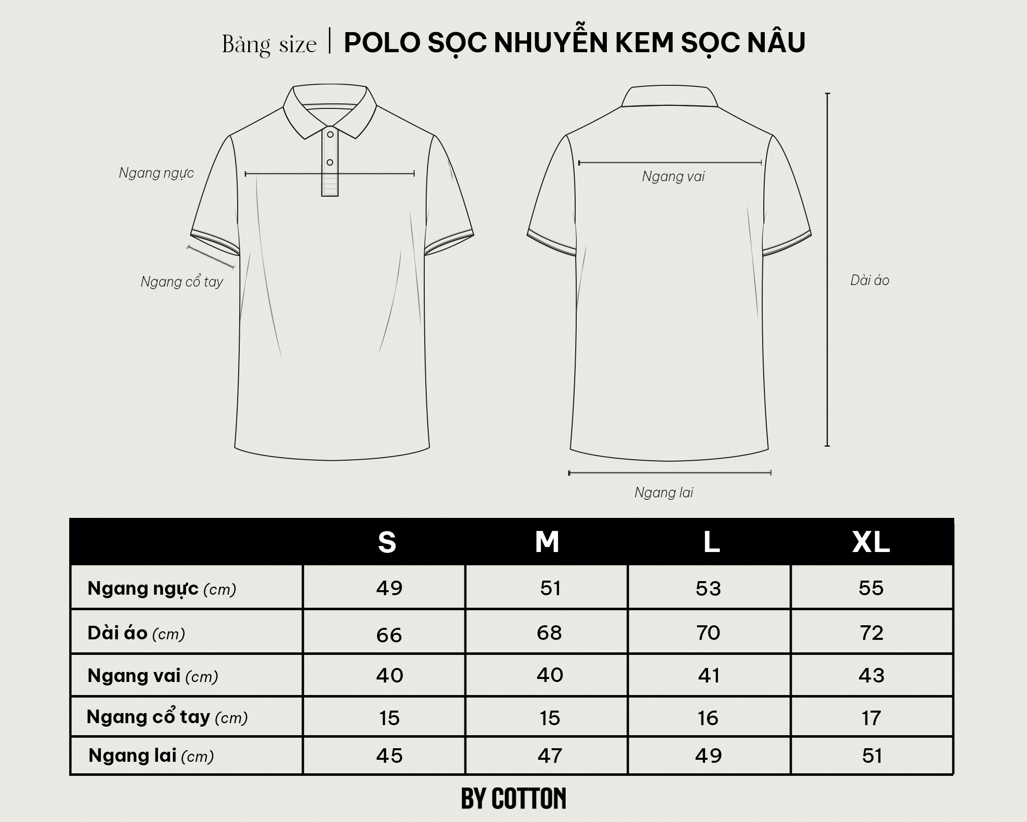Mô tả Áo Thun Polo Nam By Cotton Cao Cấp Polo Kem Phối Sọc Nhuyễn Nâu - 10