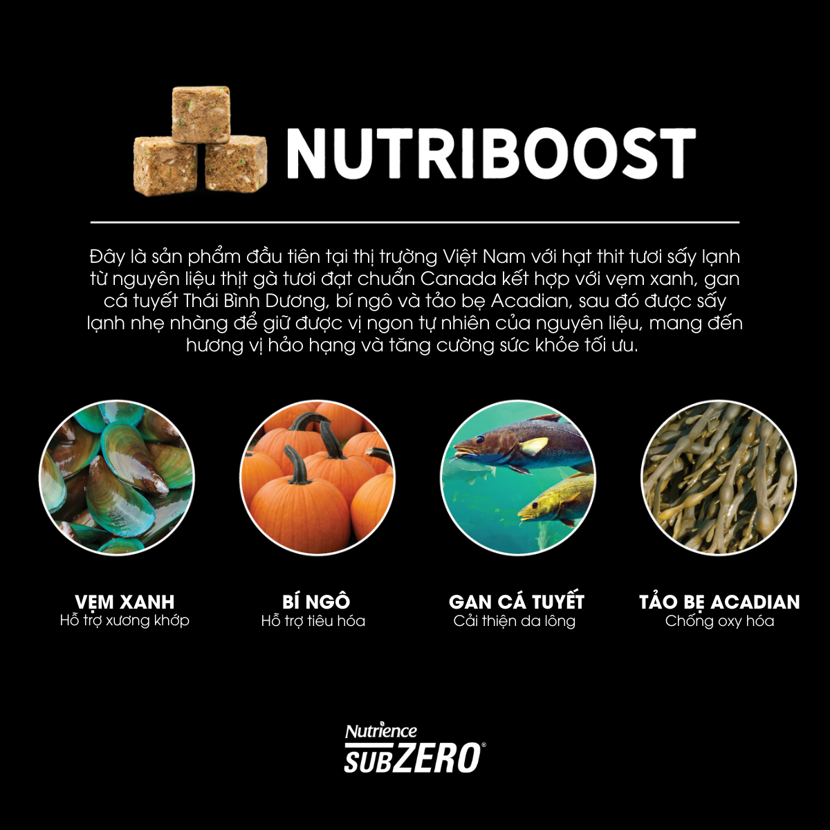 Mô tả Hạt Cho Chó Nutrience Subzero Grain-free - gà tây, cá hồi, cá trích, cá tuyết và rau củ quả 1.8kg - 1