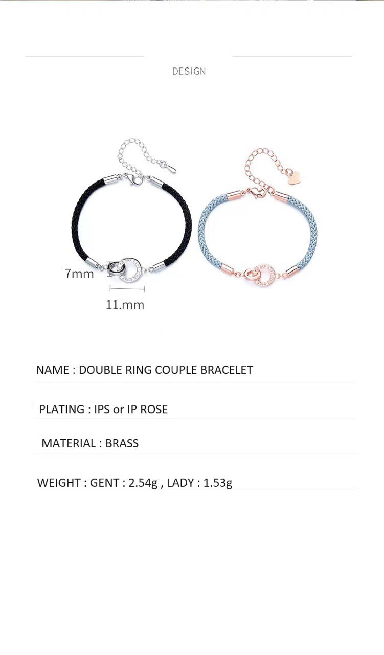 Mô tả Vòng tay Julius thời trang Double Ring Unisex JB + túi vải | Julius Official - 1