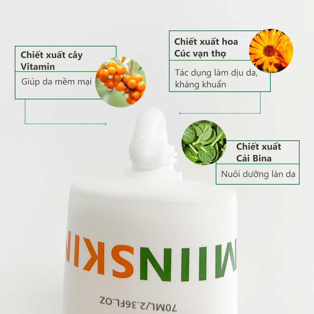 Mô tả Kem dưỡng trắng nâng tone làm đều màu da MIINSKIN Whitening Glowy Toning Cream 70ml - 2