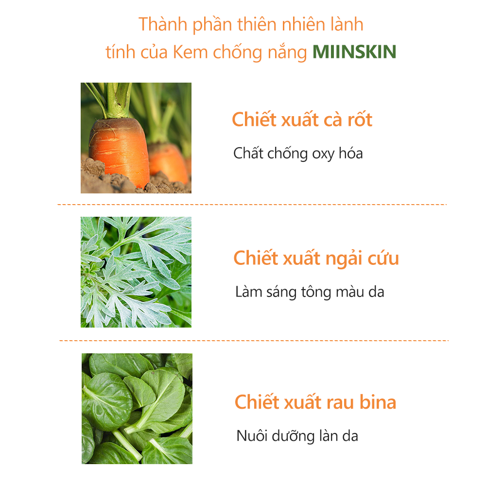 Mô tả Kem chống nắng vật lý phổ rộng MIINSKIN Sun Block Skin Protect UV nâng tone và bảo vệ da khỏi tia UV SPF50+ PA++++ - 3