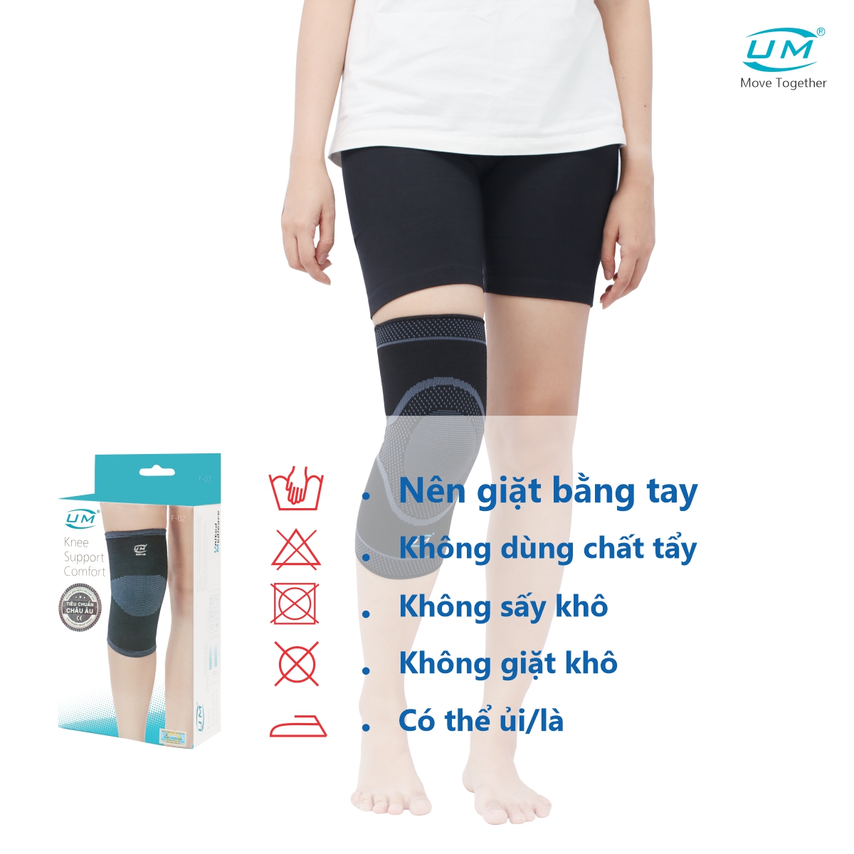 Mô tả Bó Gối Thể Thao F02 Sử Dụng Công Nghệ Đan 3D, Màu Xanh - Đen [United Medicare] [1 Cặp] - 3