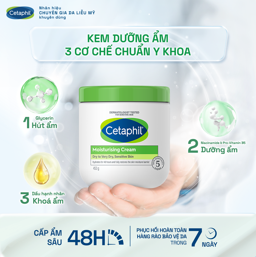 Mô tả Kem dưỡng ẩm cho da nhạy cảm Cetaphil Moisturizing Cream 453g - 5