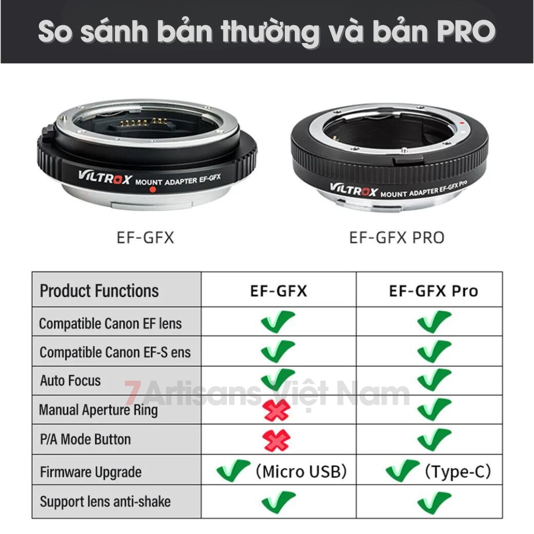 Ngàm chuyển Auto Focus Viltrox EF-GFX Pro, Viltrox EF-GFX cho Fujifilm ...