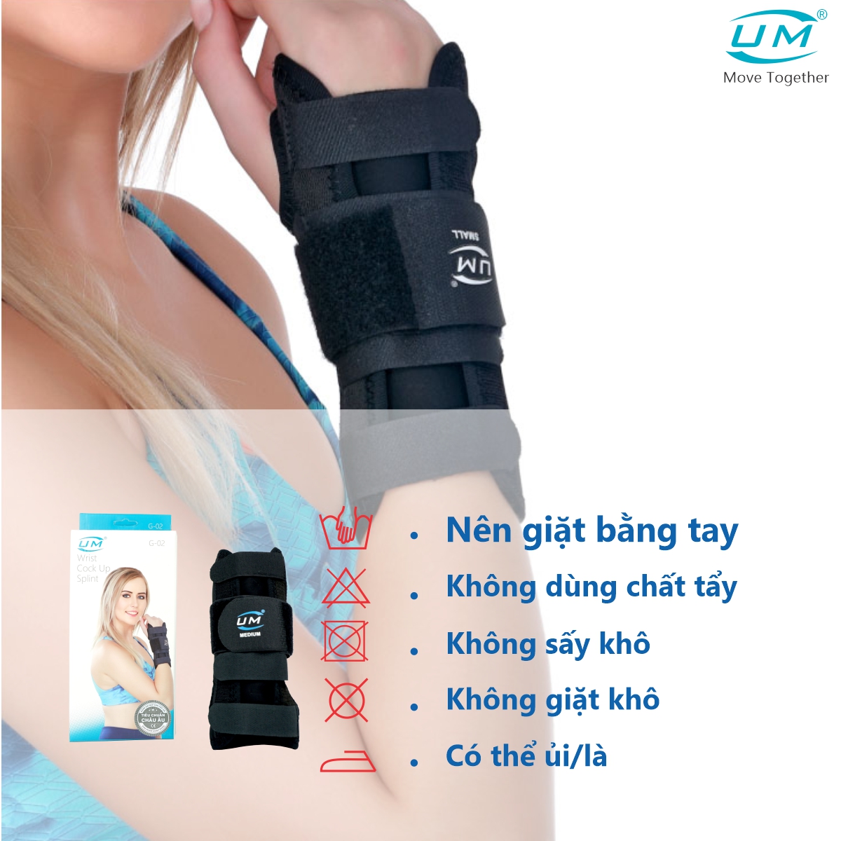 Mô tả Nẹp Cổ Tay Có Thanh Đỡ UM G02 [United Medicare] [1 Cái]. Tiêu Chuẩn Châu Âu - 3