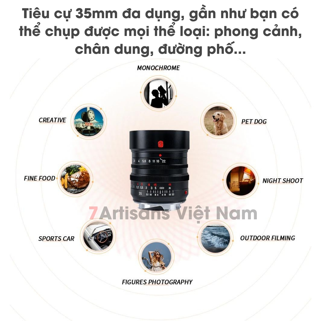 Ống kính 7Artisans 35mm F1.4 Mark II WEN Full-Frame dành cho ngàm 