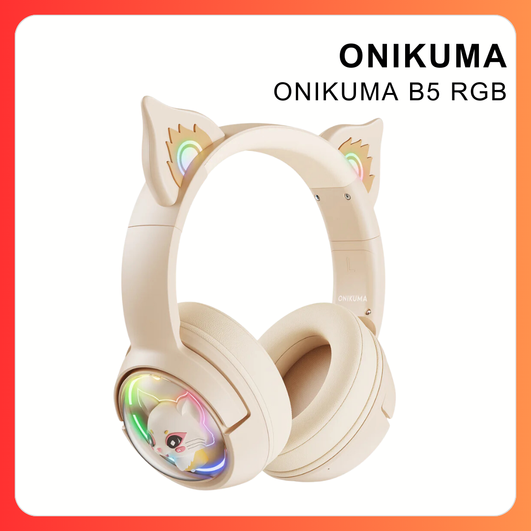 Mô tả Tai Nghe Không Dây Bluetooth ONIKUMA B5 RGB Có Tai Mèo Đầy Sức Hút - Hàng Chính Hãng - 1