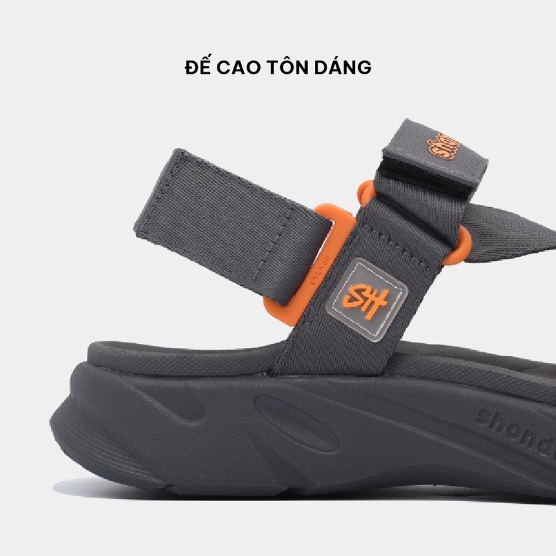 Mô tả Giày Shondo sandals Nam Nữ F8M2222 xám đậm - 2