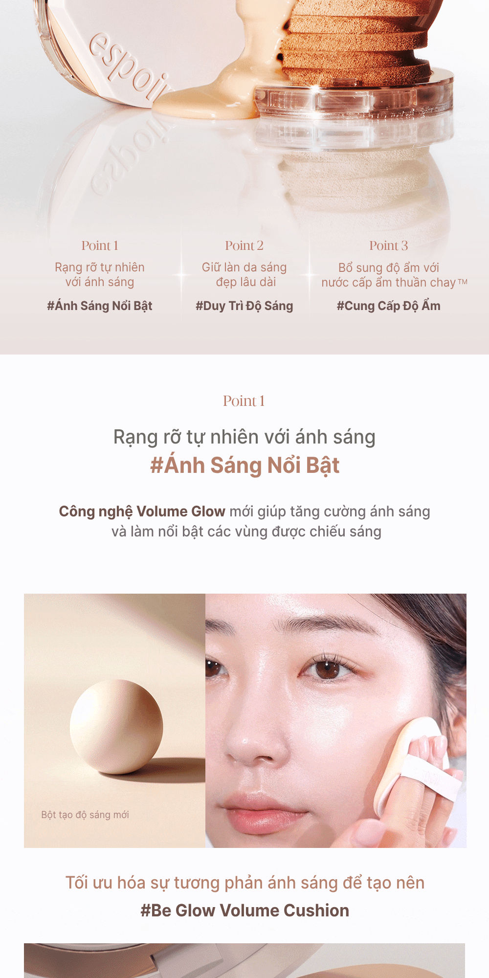 Mô tả Phấn Nước Bắt Sáng Espoir Be Glow Volume Cushion SPF42 PA+++ 13gr (Tặng Kèm Lõi Refill) - 4