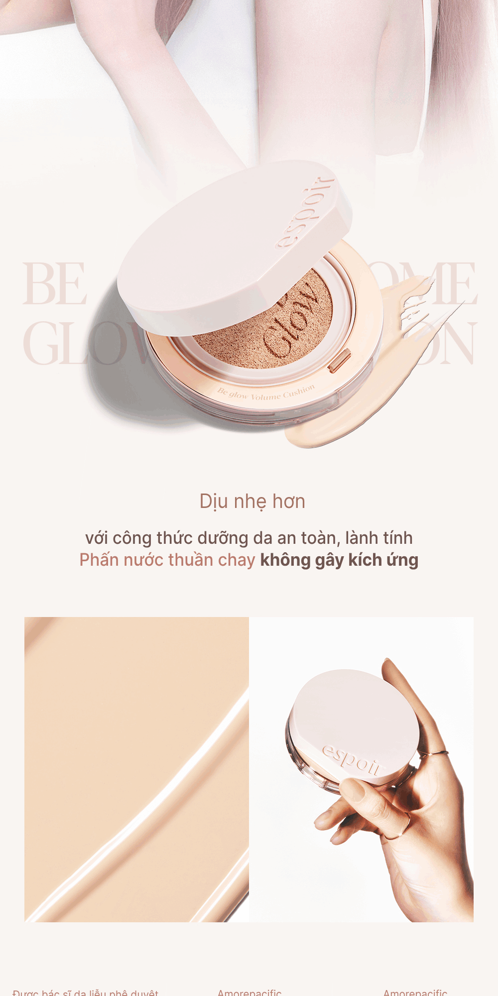 Mô tả Phấn Nước Bắt Sáng Espoir Be Glow Volume Cushion SPF42 PA+++ 13gr (Tặng Kèm Lõi Refill) - 10