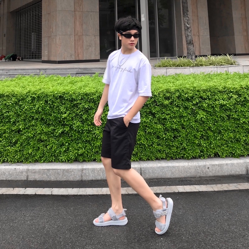 Mô tả Dép Quai Hậu Unisex Genki Màu Xanh Xám Quai Ngang Đế Cao Su Thời Trang Sport YK278 - 3