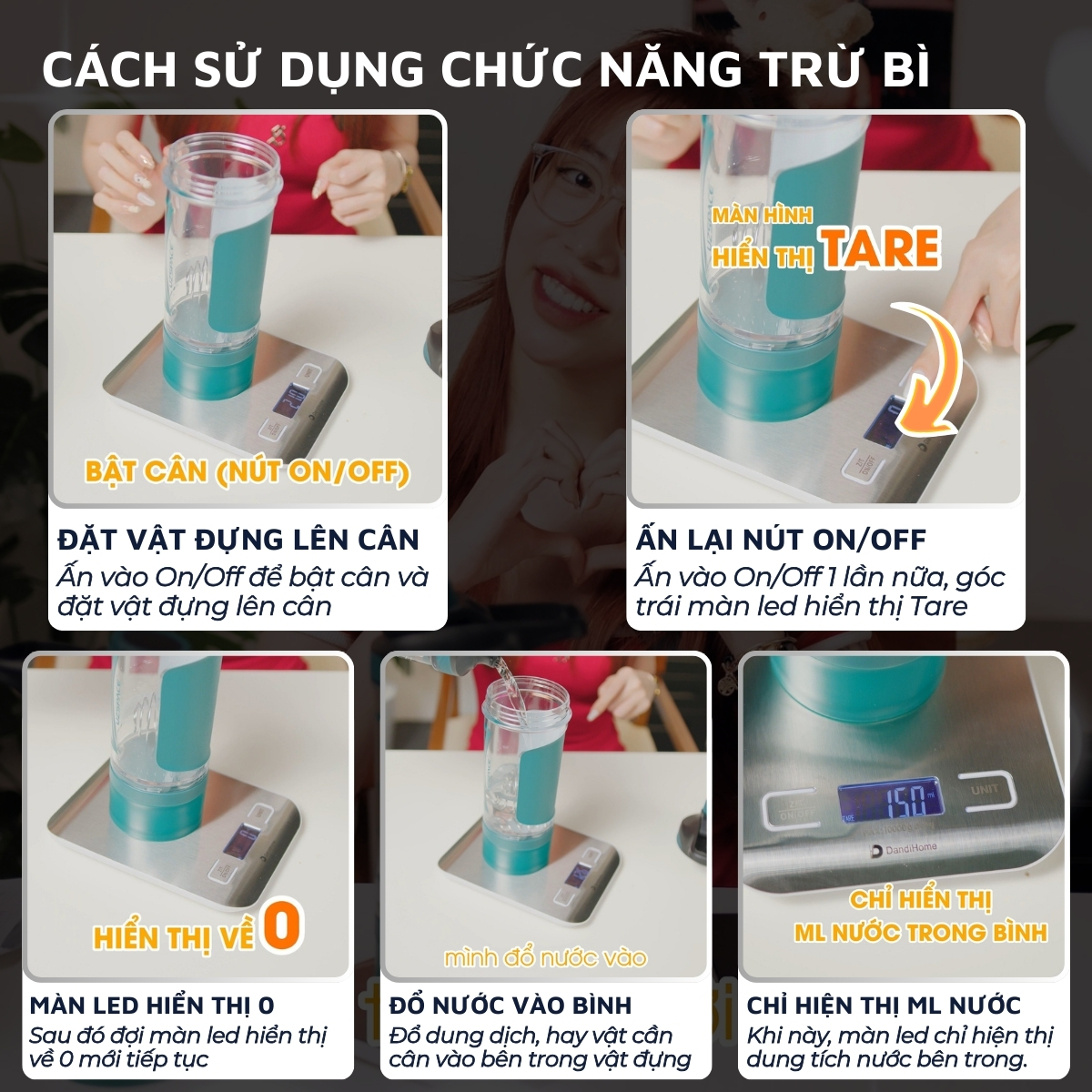 Mô tả Cân tiểu ly điện tử mini nhà bếp, cà phê DandiHome có độ chính xác cao - 7