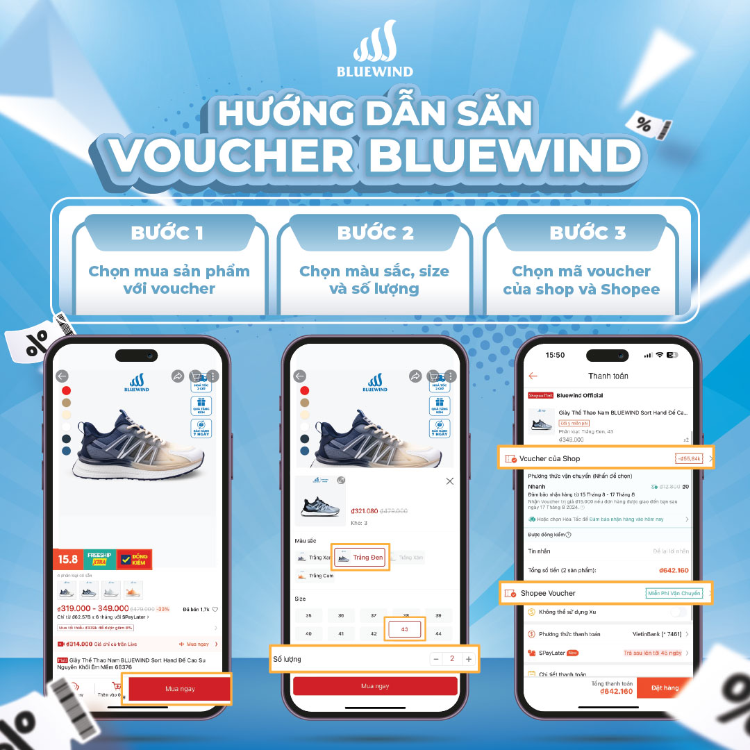 Giày BLUEWIND TD Sport 68383 phong cách