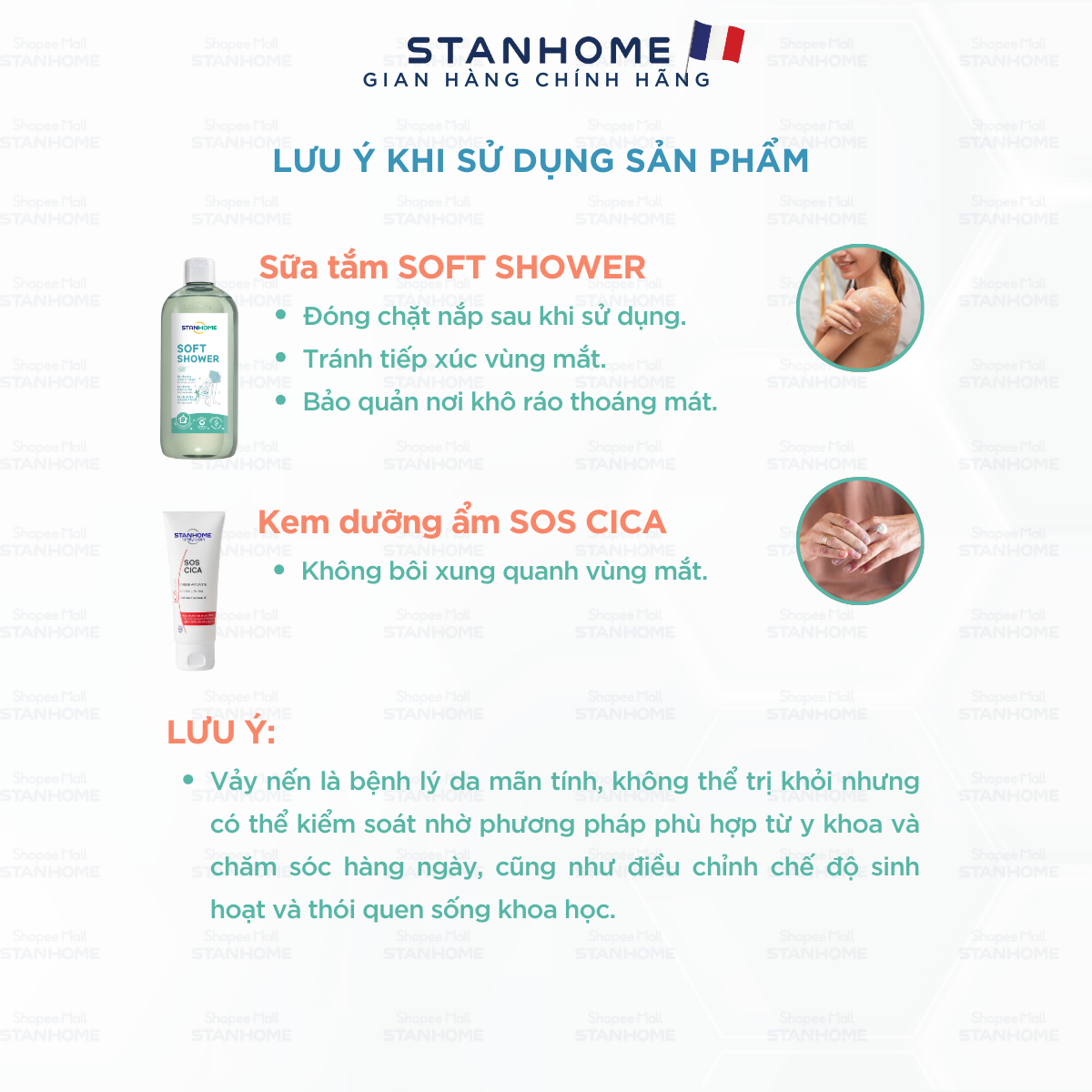 Combo Stanhome Soft Shower và Sos Cica
